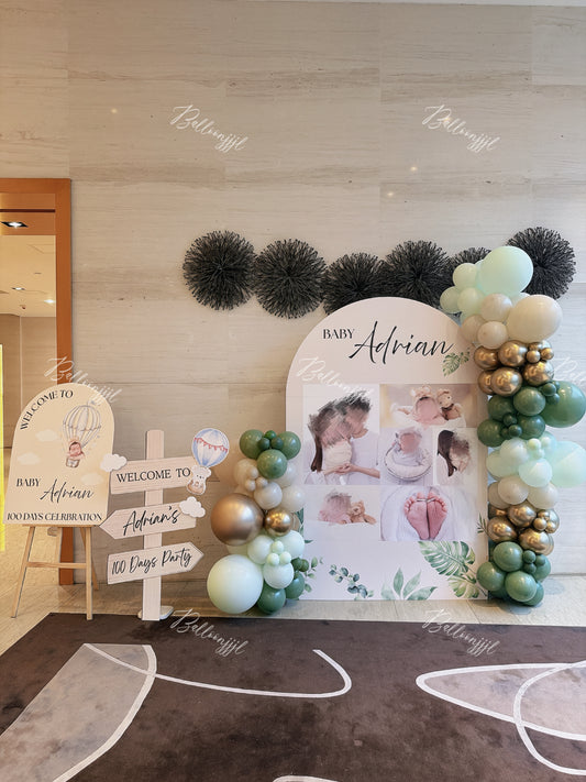 照片牆百日宴佈置套裝Photowall 100 Days Balloon Deco