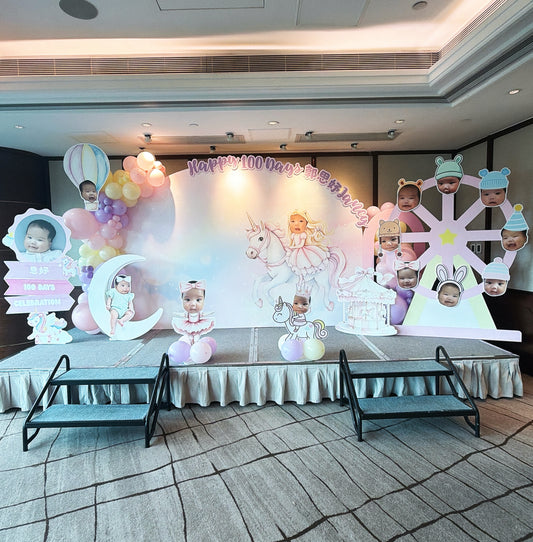 獨角獸百日宴氣球佈置 Unicorn 100 Days Balloon Deco