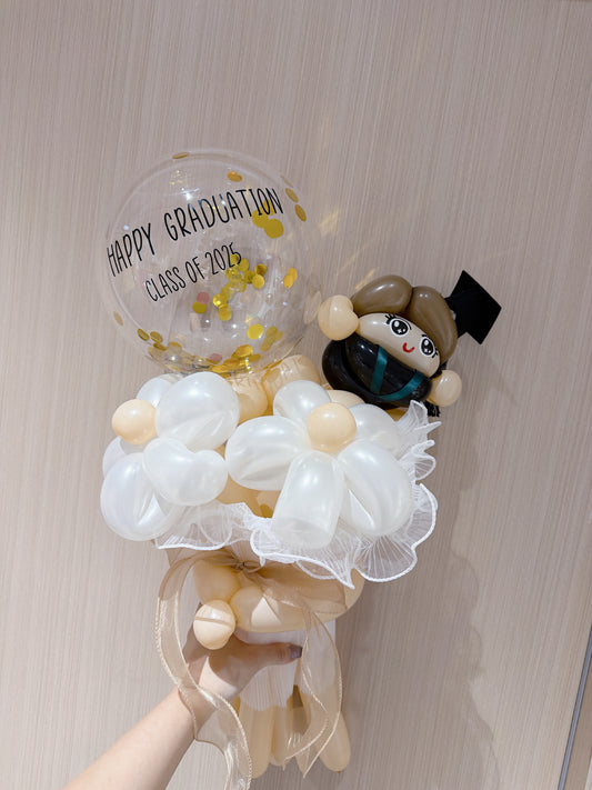 畢業公仔氣球花束Grauation Balloon Flower Bouquet