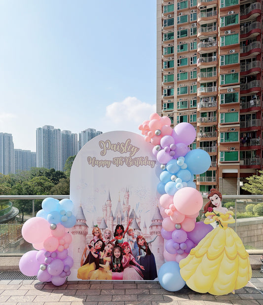 Disney公主生日氣球佈置Belle Birthday Balloon Deco