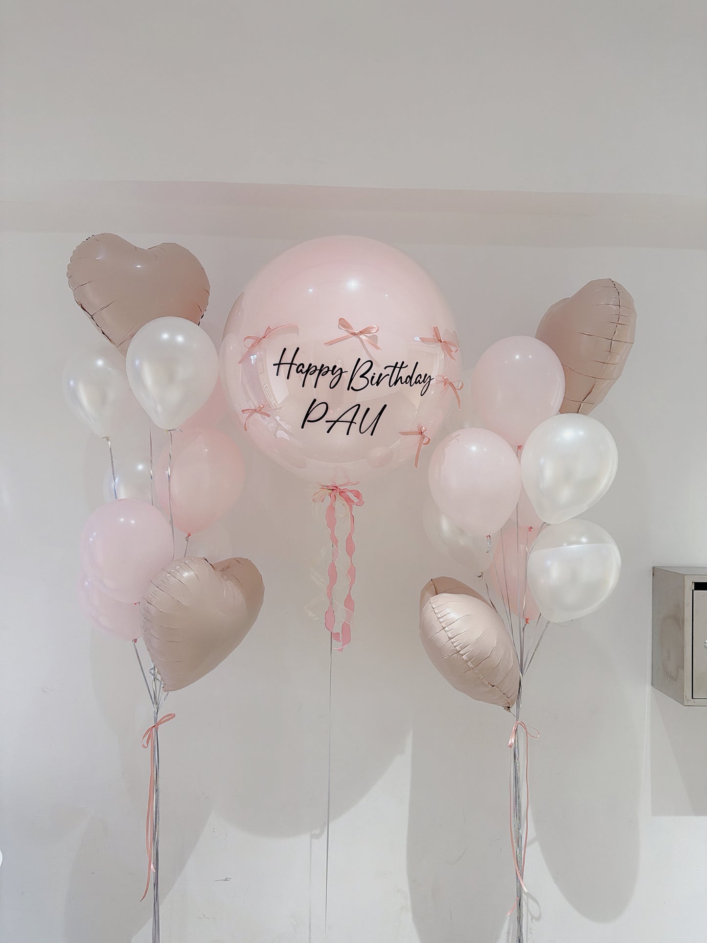 蝴蝶結生日氣球串套裝Ribbon Birthday Balloon Bouquet Set