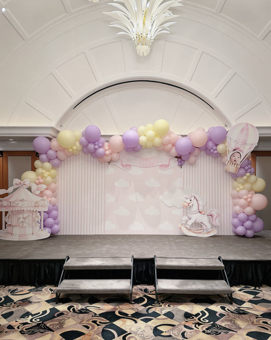 木馬主題百日宴氣球佈置Baby Horse 100 Days Balloon Deco