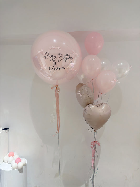 蝴蝶結生日氣球串套裝Ribbon Birthday Balloon Bouquet Set
