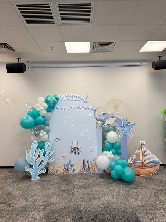 海洋生日氣球佈置Sea theme Birthday Balloon Deco