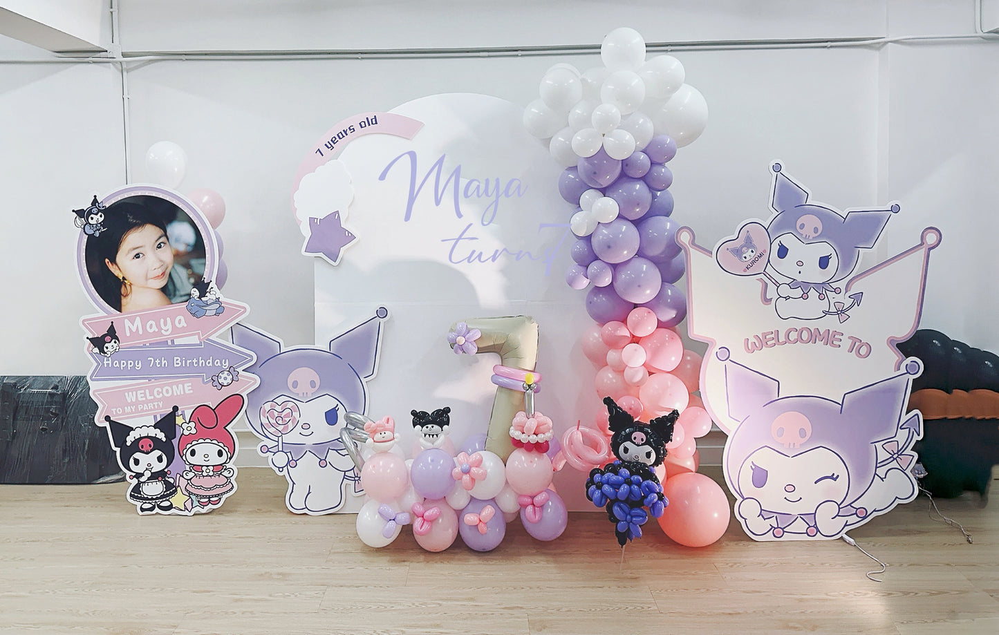 Kuromi生日氣球佈置 Kuromi Birthday Balloon Deco