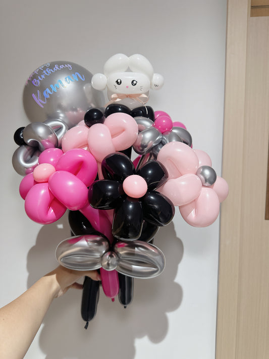 貓貓公仔氣球花束