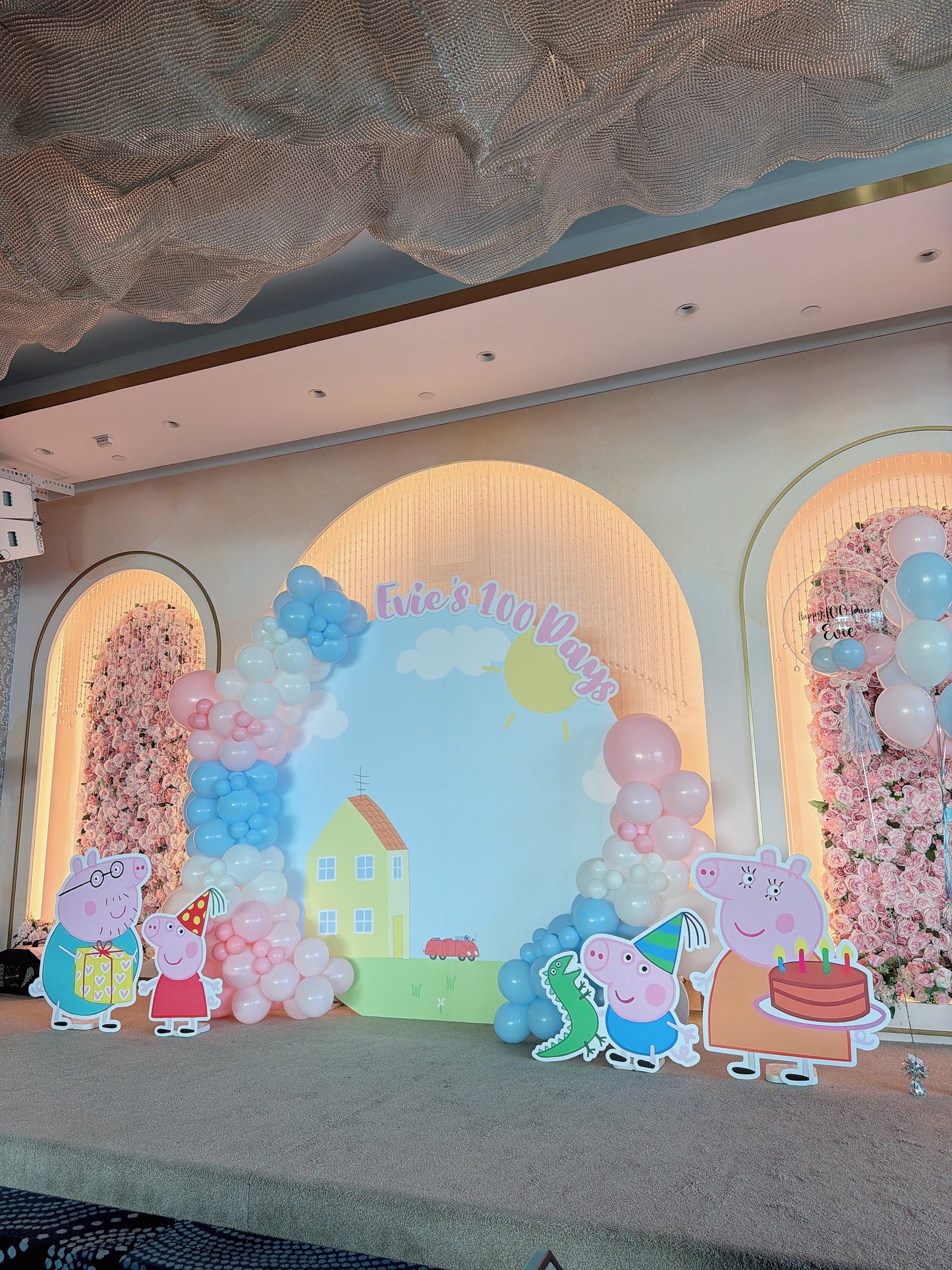 Peppa pig百日宴氣球佈置 Peppa Pig 100 Days Balloon Deco