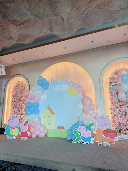 Peppa pig百日宴氣球佈置 Peppa Pig 100 Days Balloon Deco