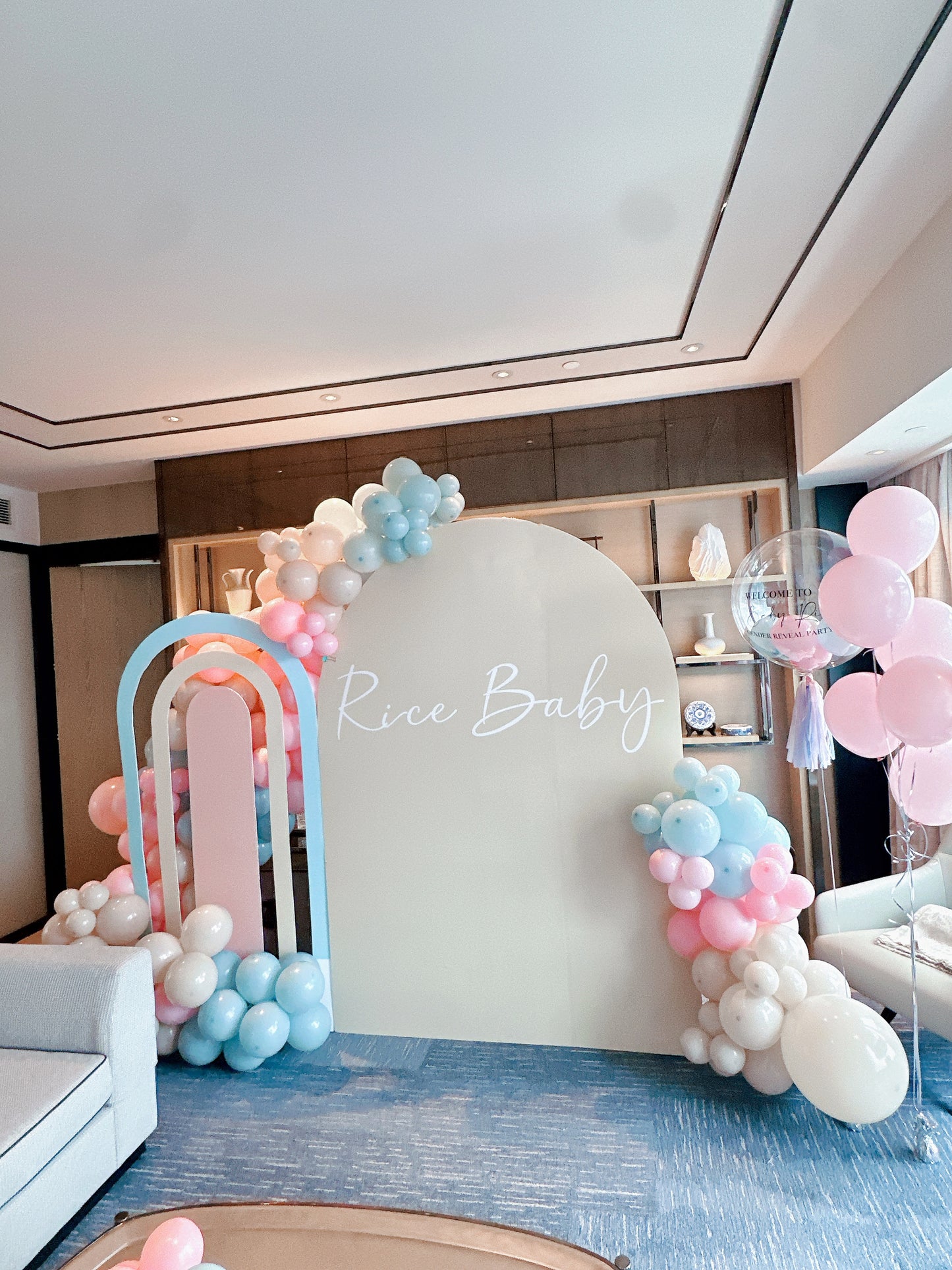 性別揭曉氣球佈置Baby Gender Reveal Deco