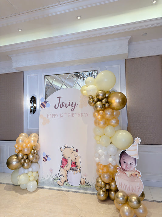 小熊維尼熊生日氣球佈置Winnie the pooh Birthday Balloon Deco