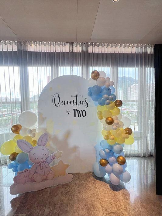 兔仔小朋友生日氣球佈置Rabbit theme Birthday Balloon Deco