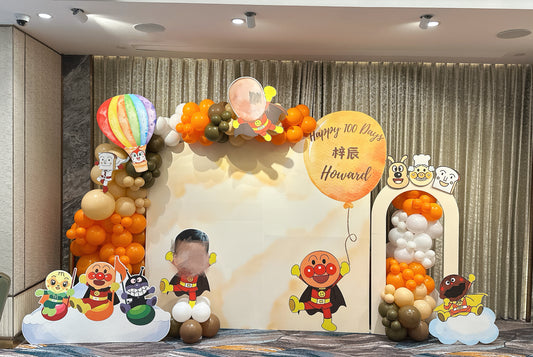 麵包超人百日宴氣球佈置 Anpanman 100 Days Balloon Deco