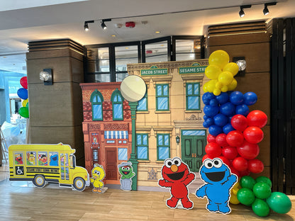 芝麻街百日宴氣球佈置Sesame Street 100 Days balloon deco