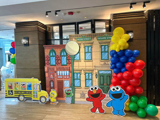 芝麻街百日宴氣球佈置Sesame Street 100 Days balloon deco