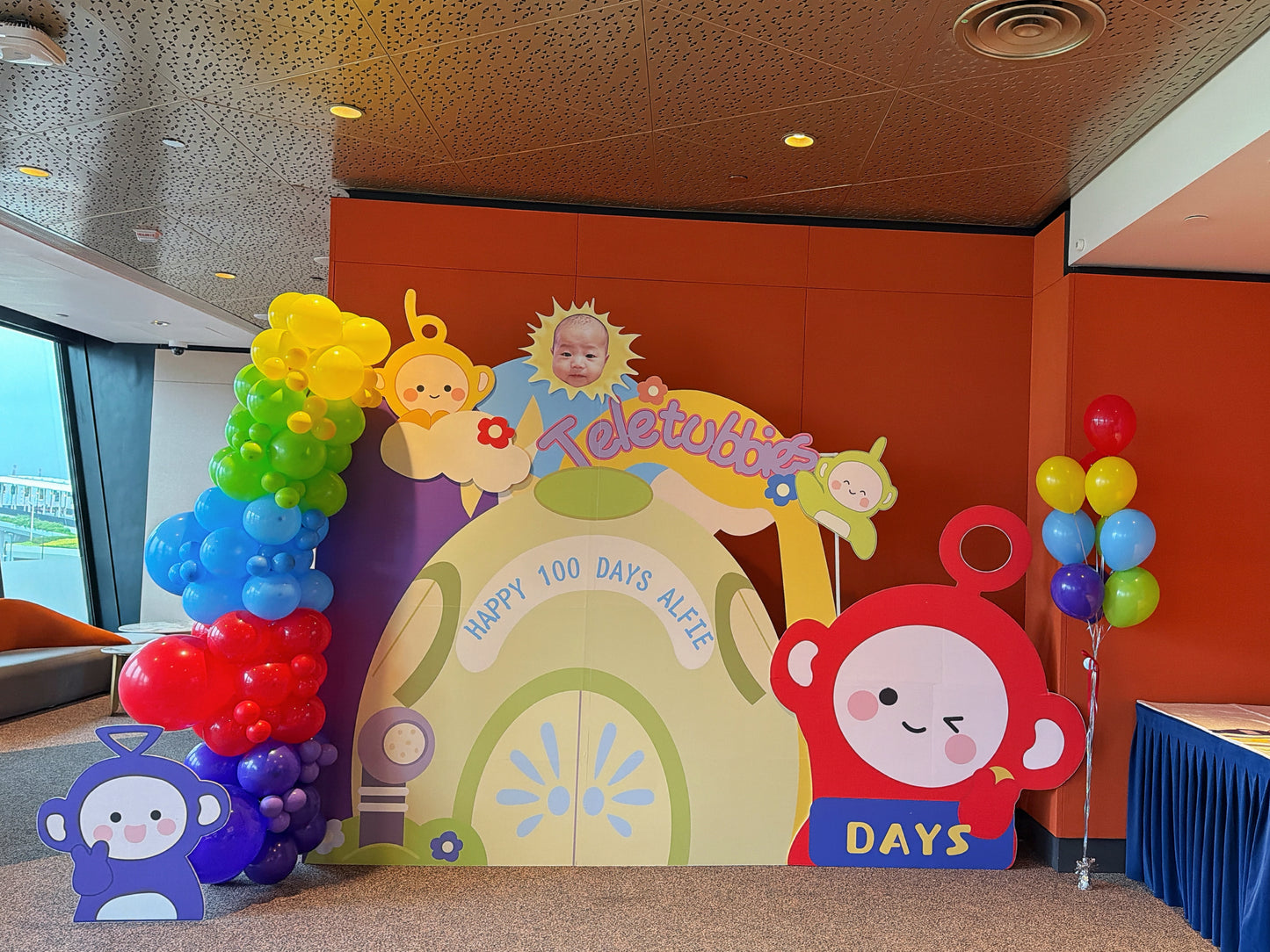 天使得得BB百日宴氣球佈置 Teletubbies 100 Days Balloon Deco