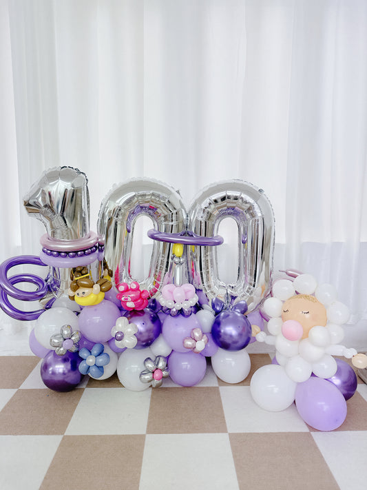 100日主題公仔氣球座套裝 Birthday Balloon Bouquet Set