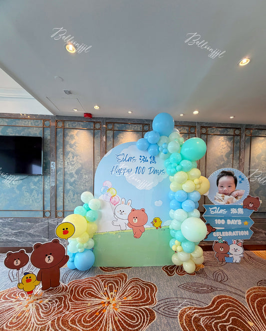 Line百日宴氣球佈置 Line 100 Days Balloon Deco