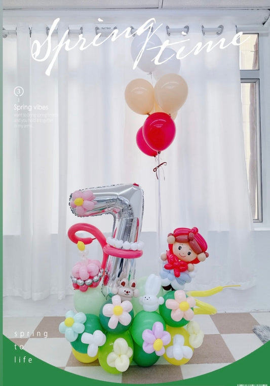 小紅帽生日公仔氣球座Little Red Riding Hood Birthday Balloon Set