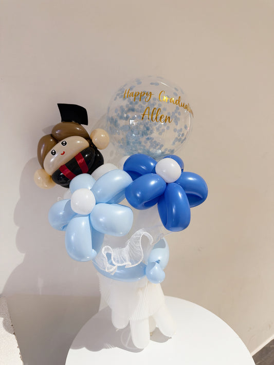 畢業公仔氣球花束Grauation Balloon Flower Bouquet