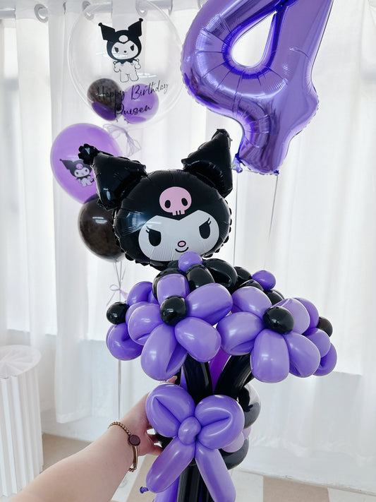 Kuromi公仔氣球花&氣球串套裝 Balloon Flower Bouquet Set