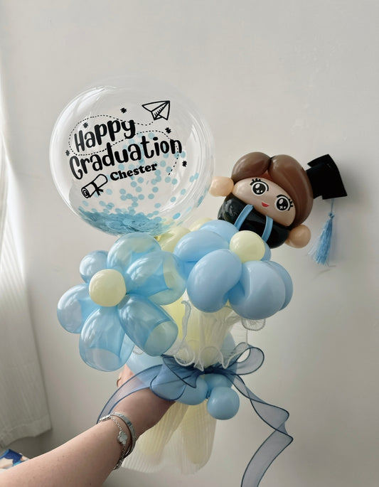 畢業公仔氣球花束Graduation Balloon Flower Bouquet