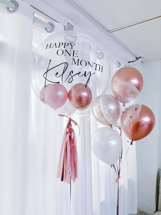 生日氣球串套裝 Happy One Month Balloon Bouquet Set