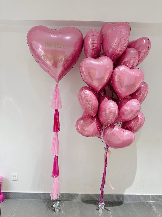 婚禮心心氣球串套裝 Wedding Balloon Bouquet Set