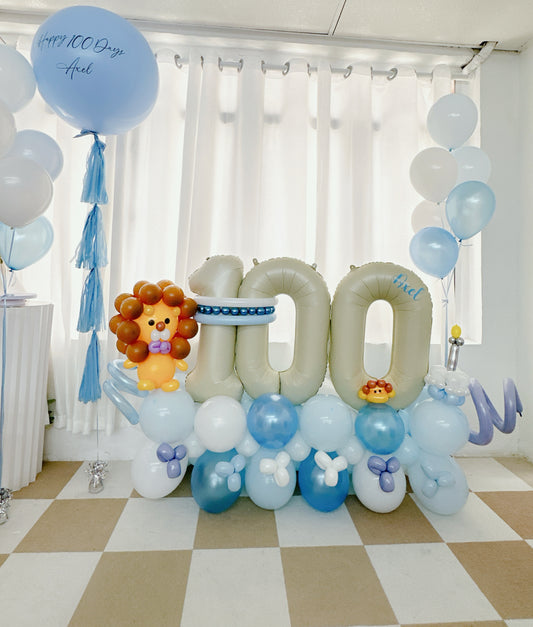 100日獅子bb氣球座 100 Days Lion Theme Balloon Set