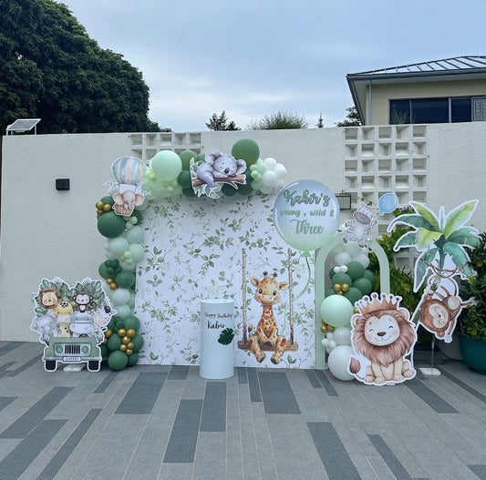 森林生日氣球佈置套裝Safari theme Birthday Balloon Deco