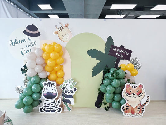 森林主題生日氣球佈置Safari Theme Birthday Balloon Deco