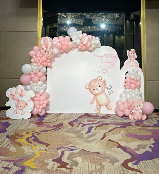 百日宴熊仔佈置Teddy 100 Days Balloon Deco