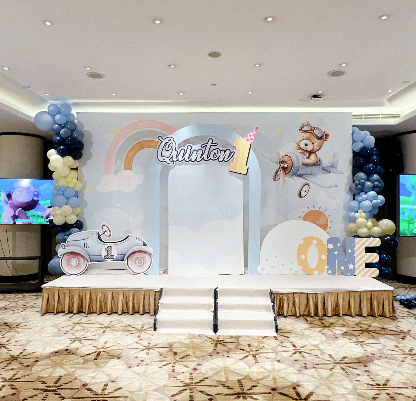熊仔生日氣球佈置 Teddy Birthday Balloon Deco