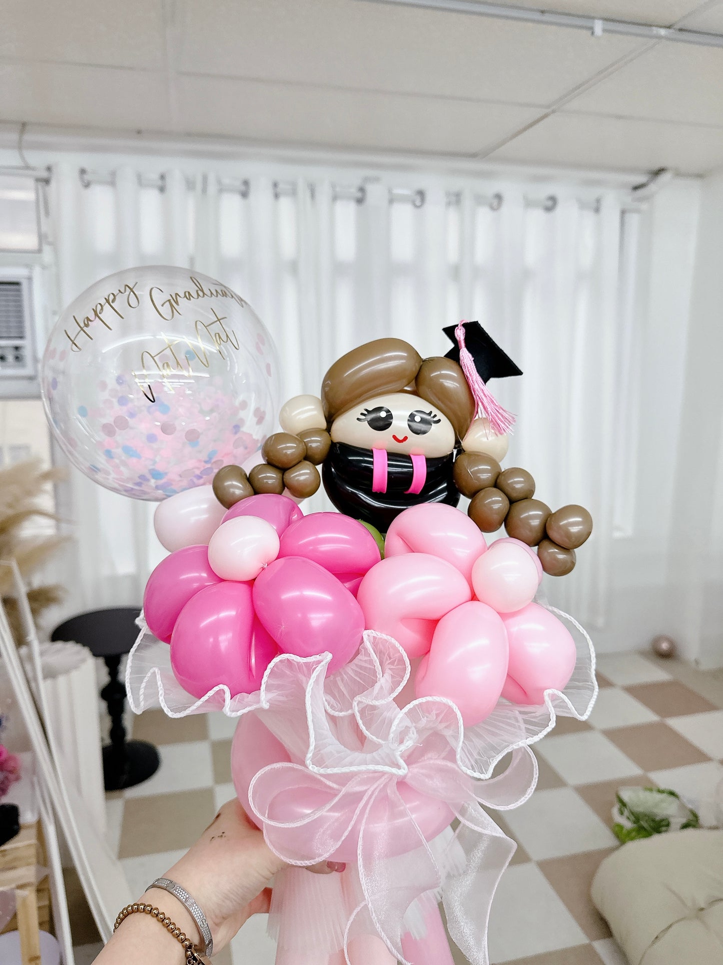 畢業公仔氣球花束Graduation Balloon Flower Bouquet