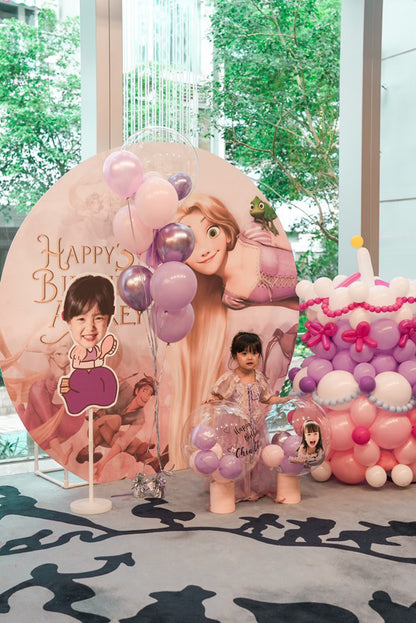 長髮公主生日氣球佈置Rapunzel Birthday Balloon Deco