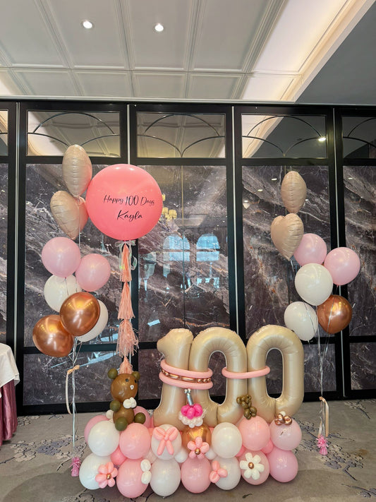 100日熊仔氣球座套裝 100 Days Bear Theme Balloon Set