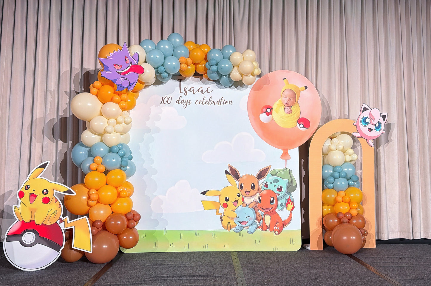 比卡超百日宴氣球佈置 Pikachu 100 Days Balloon Deco