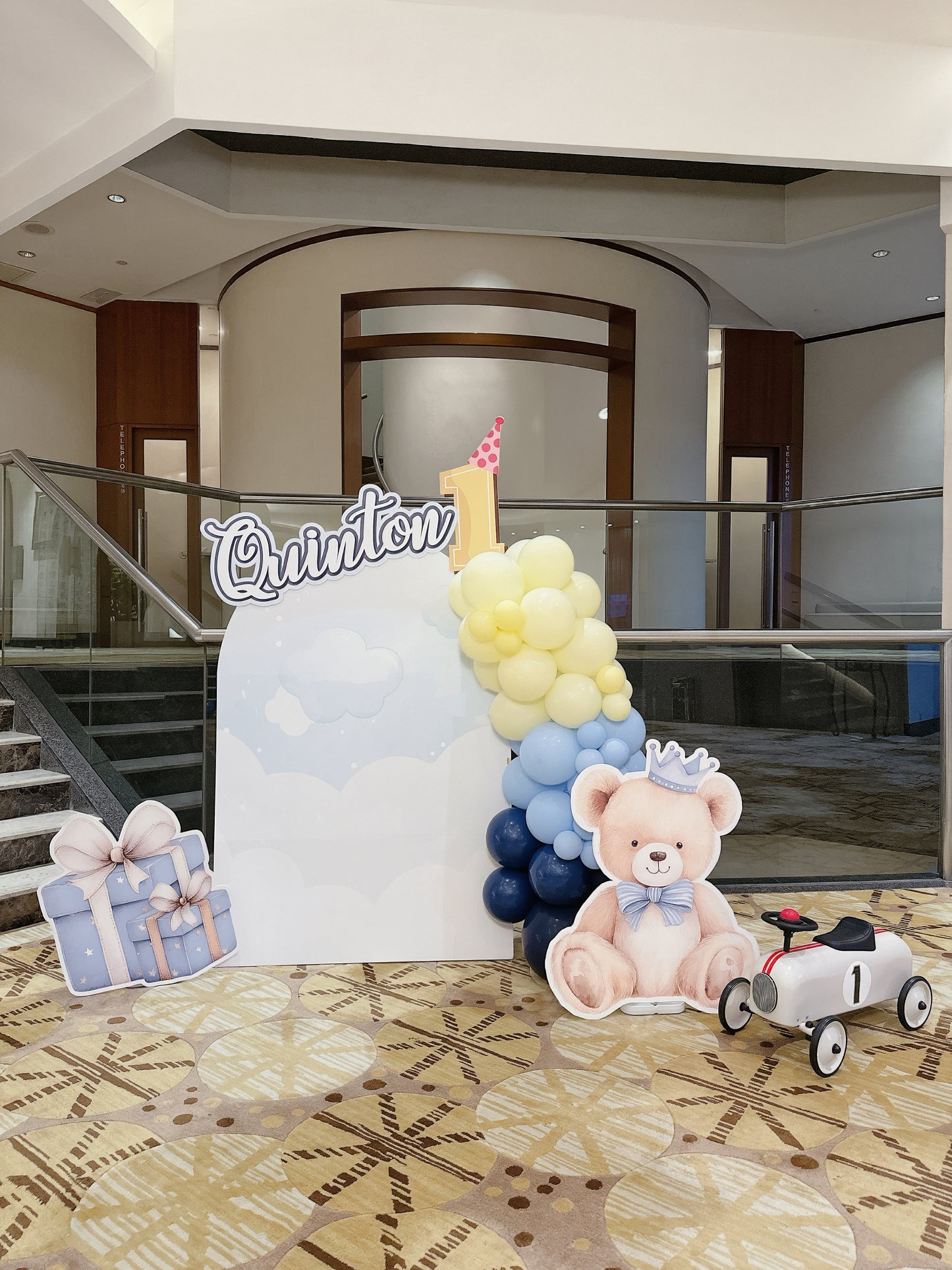 熊仔生日迎賓牌 Teddy Welcome Board Balloon Deco