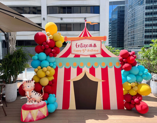 馬戲團小朋友生日氣球佈置Circus Birthday Balloon Deco